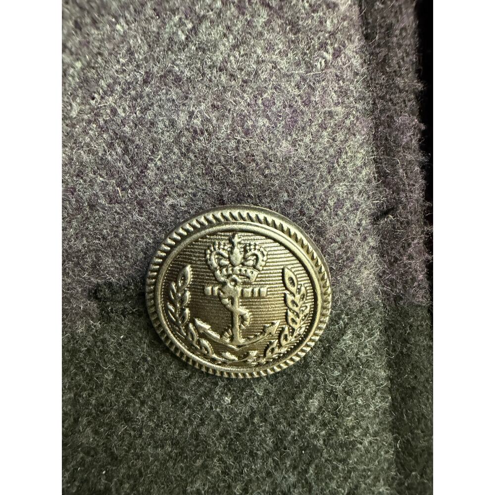 Women’s APT. 9 Plaid Pea Coat Purple Gray Black Medium - Picture 9 of 11